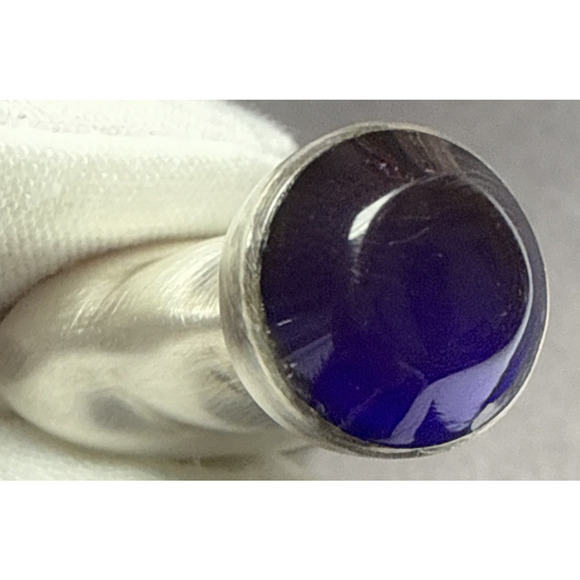 Taxco Sterling Silver TH-112 Mini Perfume Bottle Modern Blue Cabochon As Is - Picture 3 of 15